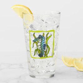 Aqua Blue Sea Dragon Creature Seaweed Green Border