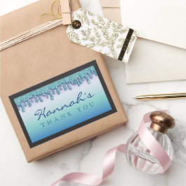 Aqua Blue Sparkle Drippy Drippy Pegatina de Baby S