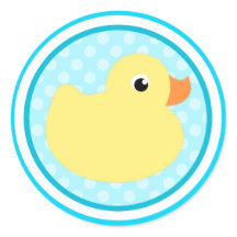 Aqua Blue Sweet Baby Duck Pegatinas