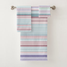 Aqua, Blush and Lavender Stripes