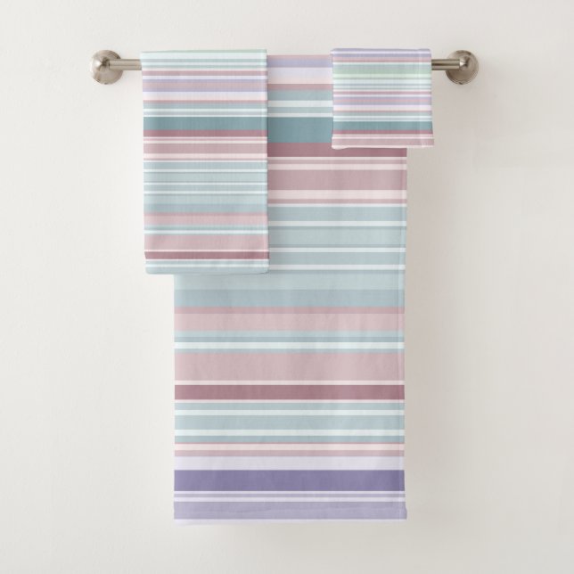 Aqua, Blush and Lavender Stripes (In situ)