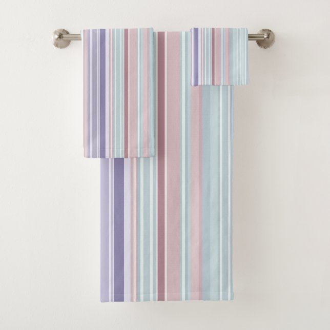 Aqua, Blush and Lavender Stripes (In situ)