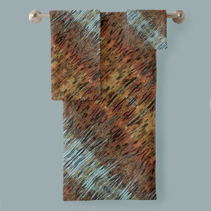 Aqua Brown Mustard Naranja Resumen con estampado