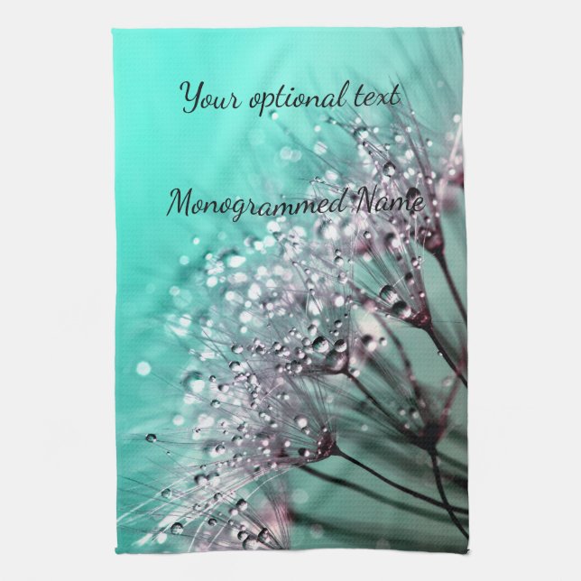 Aqua Cactus Bonsai Bloom Kitchen Toalla (Vertical)