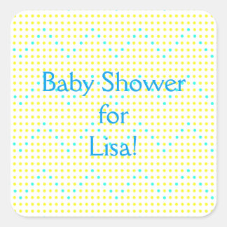 Aqua Chevron amarillo hace Pegatinas de Baby Showe