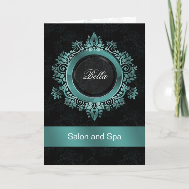 aqua damask Business gracias a las tarjetas (Anverso)