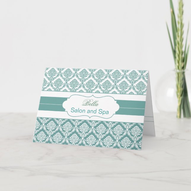 aqua damask Business gracias a las tarjetas (Anverso)