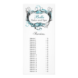 aqua de moda, tarjeta para rack Services en blanco