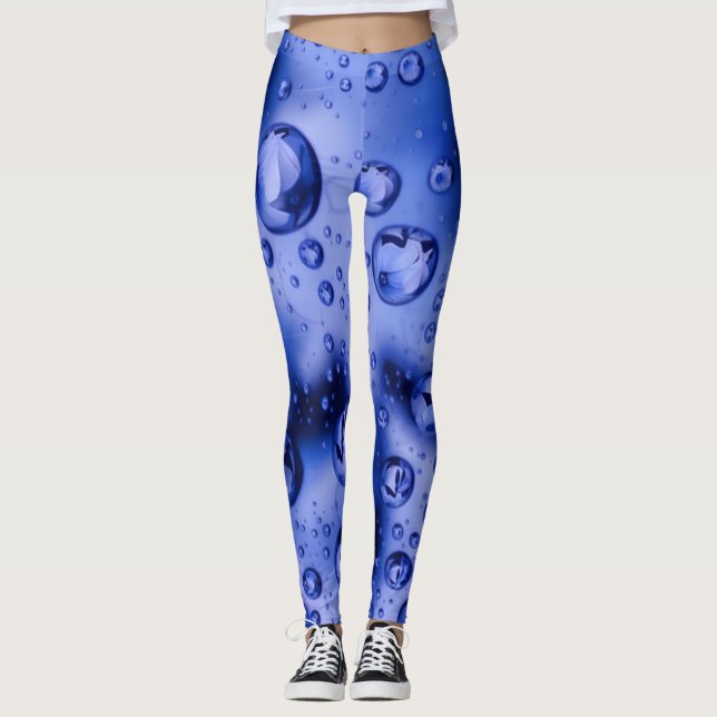 Aqua Droplet Dream Leggings - Water Bubble Blue (Anverso)