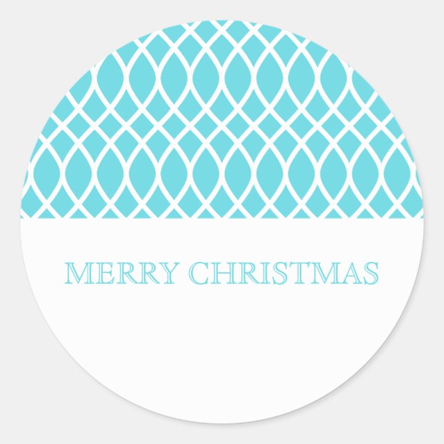 Aqua Elegant Lattice Holiday Pegatinas (Anverso)