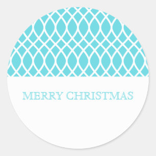 Aqua Elegant Lattice Holiday Pegatinas