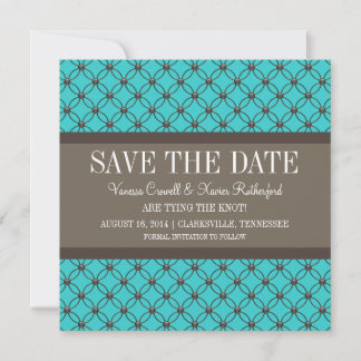 Aqua Fancy Lattice Guardar la invitación de fecha