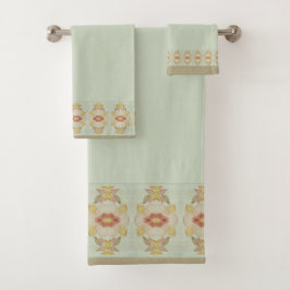 Aqua Gold Y Brown Floral