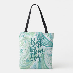 Aqua Green Paisley   Bolsa de té del día de la mad