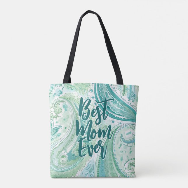 Aqua Green Paisley | Bolsa de té del día de la mad (Reverso)