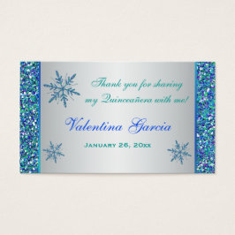 Aqua Green Silver Snowflakes Quinceanera Favorito 