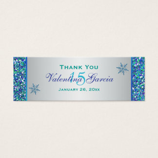 Aqua Green Silver Snowflakes Quinceanera Favorito