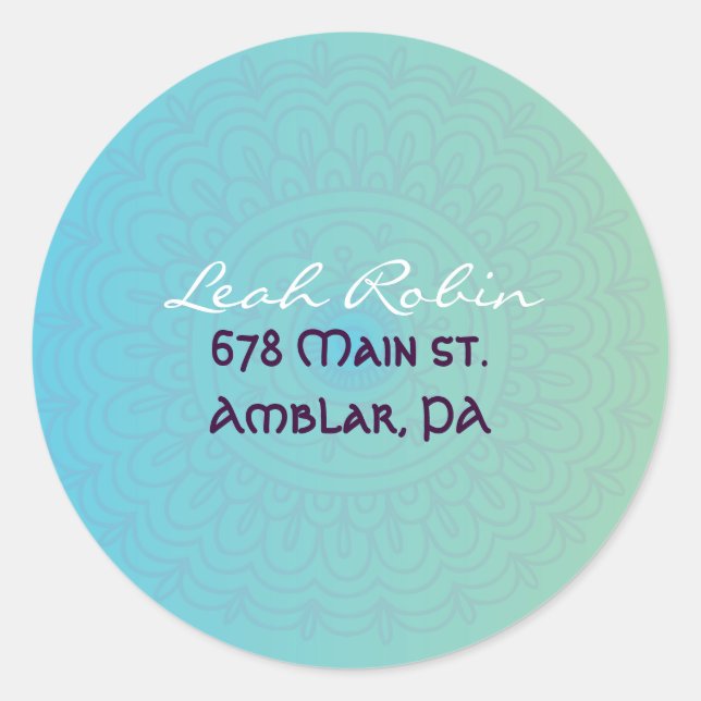 Aqua HEMSA MANO DE DIOS Bat Mitzvah Sello Pegatina (Anverso)