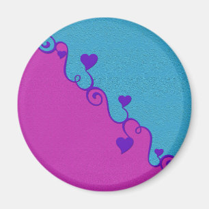 Aqua / imán de corazones rosados, personalizar
