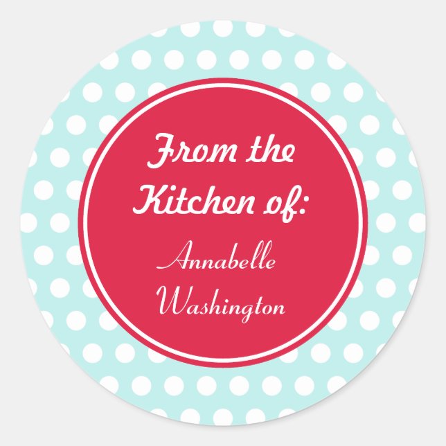Aqua Kitchen Baking Gift Tags Pegatinas (Anverso)