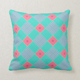 Aqua, lavanda, rosa con almohada estelar