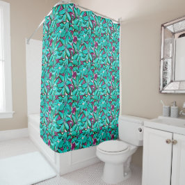 Aqua Lilies y Birds Cortina de Ducha