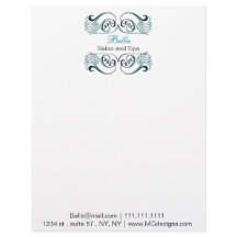 aqua Moda en blanco y negro Cabezales de membrete 