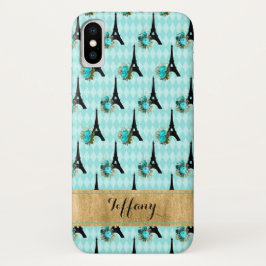 Aqua, negro, Funda de París de oro - Funda para iP