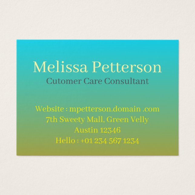 Aqua–Olive Smooth Gradient, Business Cards (Frente)