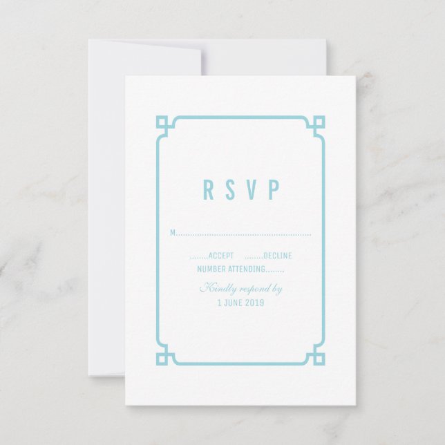 Aqua Paradise Deco Moda Wedding RSVP (Anverso)