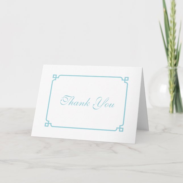 Aqua Paraíso Deco Chic Boda Agradecimiento (Anverso)