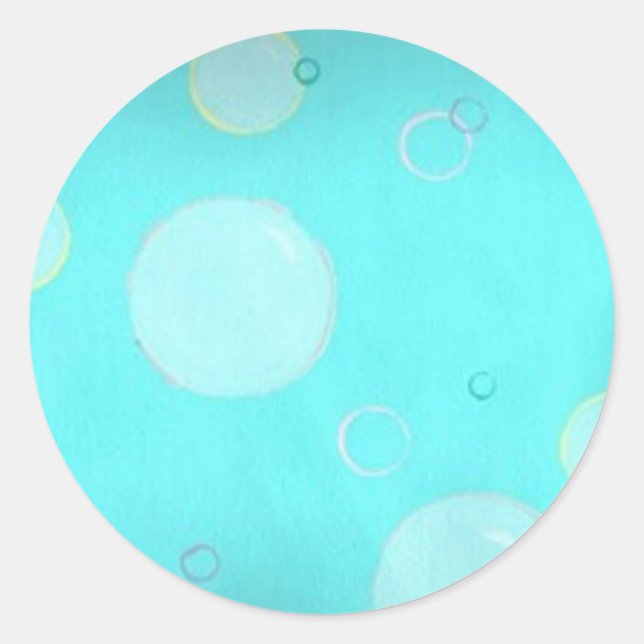 Aqua pegatinas de círculos flotantes y burbujas (Anverso)