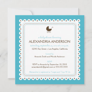 (Aqua) Preciosa invitación Personalizado Baby Show