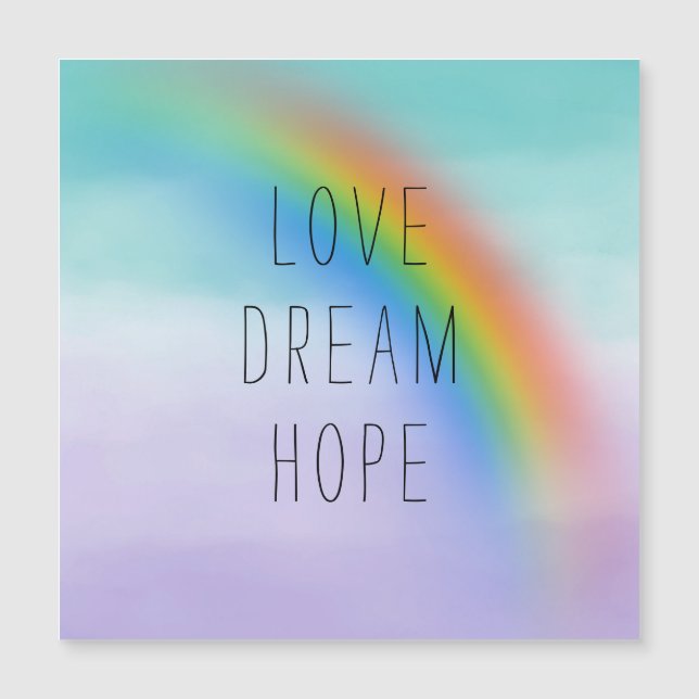 Aqua Purple Rainbow Inspirador Love Dream Hope (Anverso)