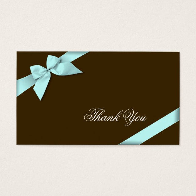 Aqua Ribbon Gracias Minicard (Frente)