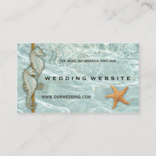 Aqua Seahorses Nautic Boda Web Insertar tarjeta