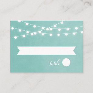 Aqua String Luces Tarjetas de Escort Boda