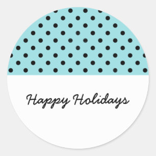 Aqua Sweet Polka Dot Holiday Pegatinas