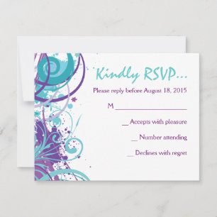 AQUA SWIRLS & STARS Bat Mitzvah Invitación