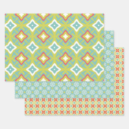 Aqua Tiki Vibe Set de papel de envolvimiento