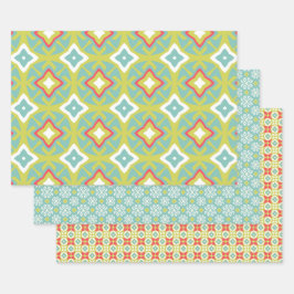 Aqua Tiki Vibe Set de papel de envolvimiento