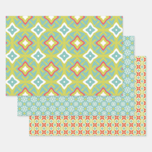 Aqua Tiki Vibe Set de papel de envolvimiento