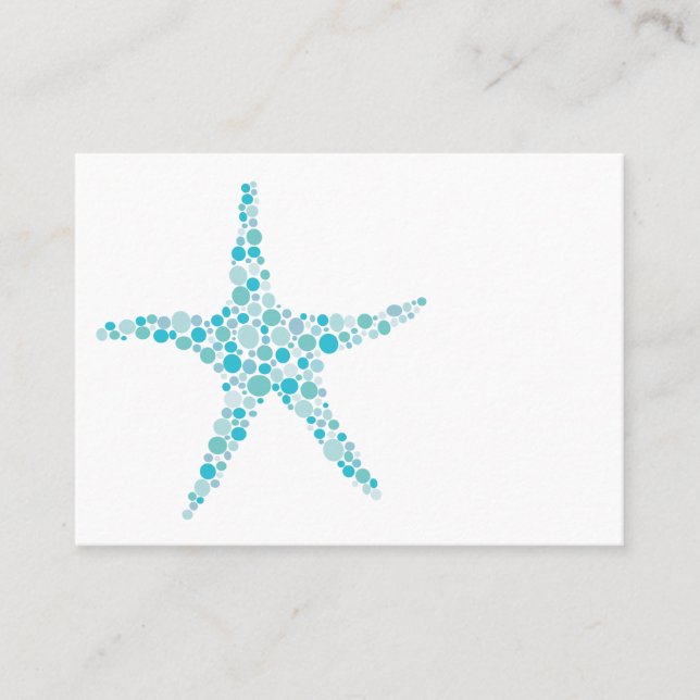Aqua Turquoise Starfish Boda Mesa de las tarjetas (Anverso)