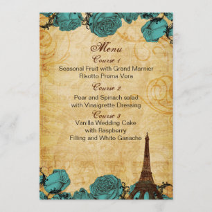 aqua vintage eiffel tower Paris boda tarjetas de m