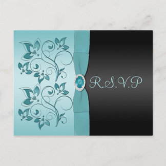 Aqua y Negro con Tarjeta Postal R.S.V.P Joya