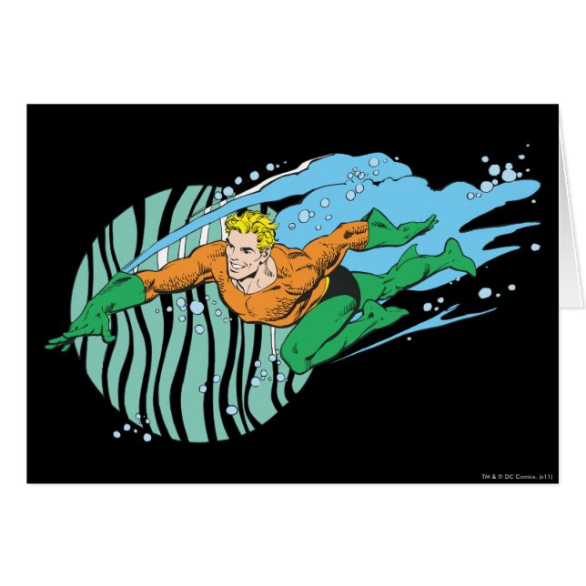 Aquaman salta a la izquierda (Anverso (Horizontal))