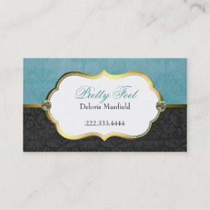 Aquamarine elegante y tarjeta de visita negra del
