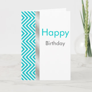 Aquamarine y tarjeta de cumpleaños blanca de