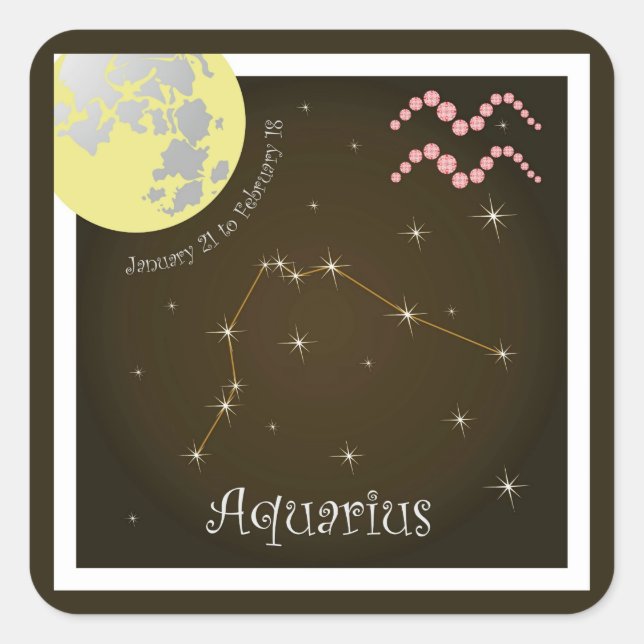 Aquarius January 21 to de February de 18 pegatinas (Anverso)