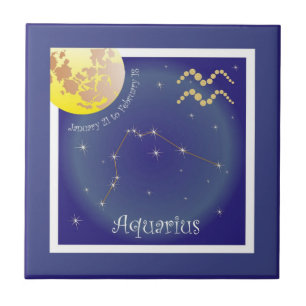 Aquarius January 21 to February 18 de baldosa de